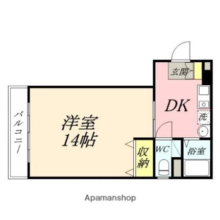 ウルルｓｔビル 301｜岡山県岡山市北区中央町(賃貸マンション1DK・3階・41.58㎡)の写真 その2