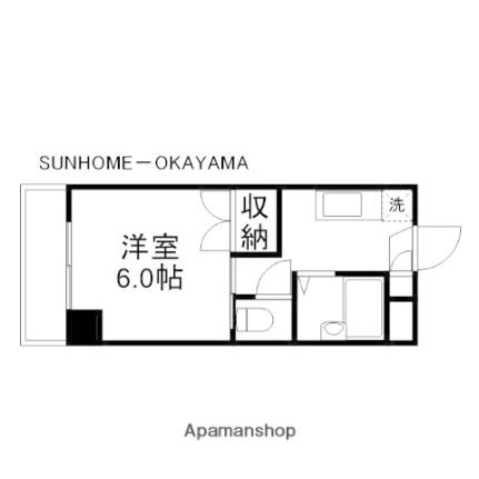 Ｕマンション 105｜岡山県岡山市北区兵団(賃貸マンション1K・1階・19.65㎡)の写真 その2