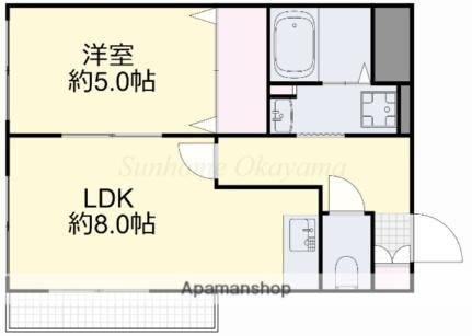 グランデュール医大南 303｜岡山県岡山市北区東古松１丁目(賃貸マンション1LDK・3階・34.68㎡)の写真 その2