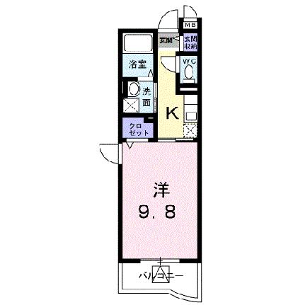 ベル・シャンブル 207｜岡山県岡山市北区大供本町(賃貸マンション1K・2階・30.75㎡)の写真 その2