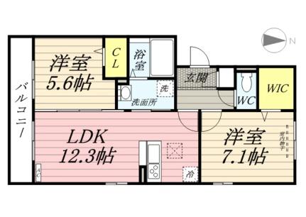 グレイス伊福 101｜岡山県岡山市北区伊福町４丁目(賃貸アパート2LDK・1階・58.37㎡)の写真 その2