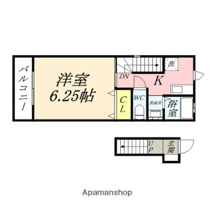 ＲＥＬＵＸＩＡ　南棟 211｜岡山県岡山市中区長岡(賃貸アパート1K・2階・34.48㎡)の写真 その2