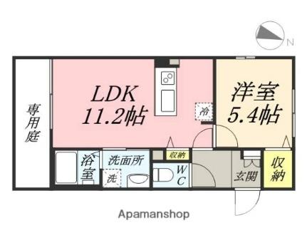 メープルコートＡ 102｜岡山県岡山市中区高島新屋敷(賃貸アパート1LDK・1階・41.81㎡)の写真 その2