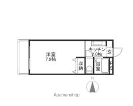 キャンベルハイム 00203 ｜ 岡山県岡山市中区福泊（賃貸アパート1K・2階・22.68㎡） その2