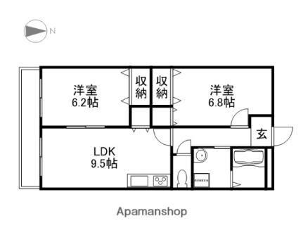 岡山県岡山市北区中仙道１丁目(賃貸マンション2LDK・4階・54.45㎡)の写真 その2