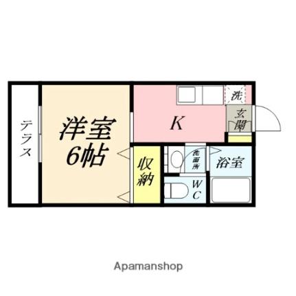 岡山県岡山市北区辰巳(賃貸アパート1K・1階・23.77㎡)の写真 その2