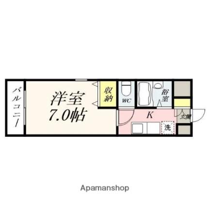 岡山県岡山市北区津島西坂１丁目（賃貸マンション1K・6階・24.08㎡） その2