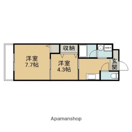 岡山県岡山市東区上道北方(賃貸マンション2K・5階・35.00㎡)の写真 その2