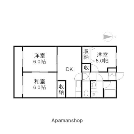 岡山県岡山市北区西長瀬(賃貸マンション3DK・2階・54.65㎡)の写真 その2