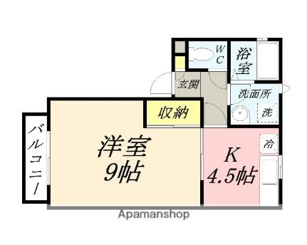 岡山県岡山市北区平野(賃貸アパート1K・1階・33.12㎡)の写真 その2