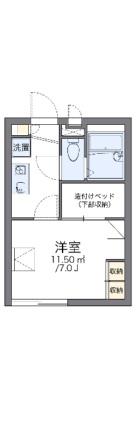 レオパレスルリームII 206｜岡山県岡山市北区南方５丁目(賃貸アパート1K・2階・19.87㎡)の写真 その2