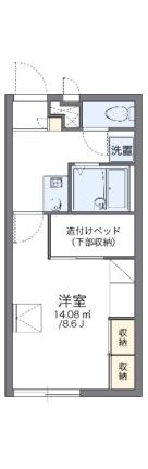 レオパレスエトワール 105｜岡山県岡山市北区新屋敷町３丁目(賃貸アパート1K・1階・23.18㎡)の写真 その2