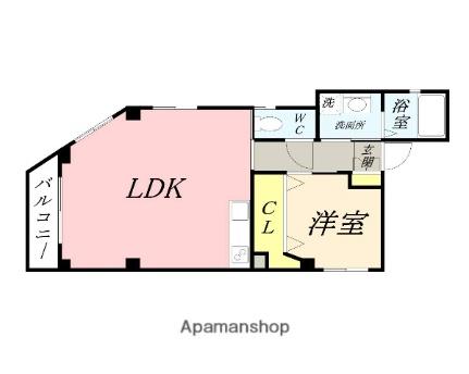 岡山県岡山市北区丸の内２丁目(賃貸マンション1LDK・3階・45.41㎡)の写真 その2