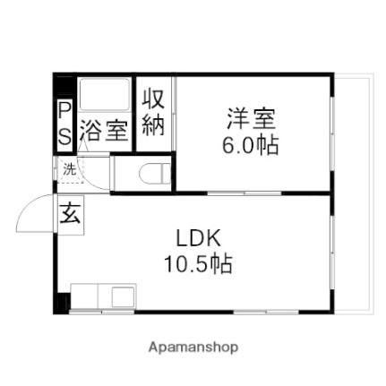 岡山県岡山市中区平井４丁目(賃貸アパート1LDK・2階・37.26㎡)の写真 その2