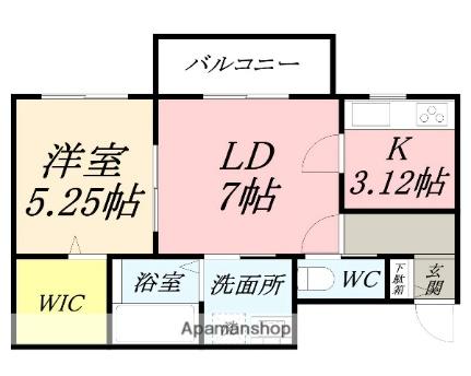 岡山県岡山市中区高屋(賃貸アパート1LDK・2階・40.36㎡)の写真 その2