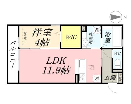 岡山県岡山市北区西崎２丁目(賃貸アパート1LDK・1階・42.00㎡)の写真 その2