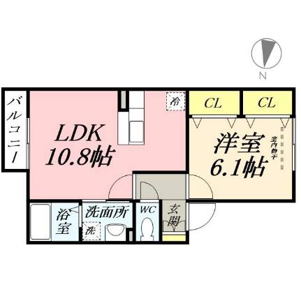 岡山県岡山市中区倉富(賃貸アパート1LDK・2階・40.98㎡)の写真 その2