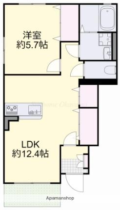 岡山県岡山市中区清水１丁目(賃貸アパート1LDK・1階・41.06㎡)の写真 その2