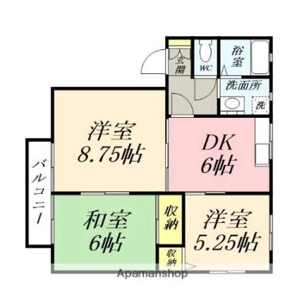 岡山県岡山市南区西市(賃貸アパート3DK・1階・54.93㎡)の写真 その2