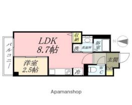 岡山県岡山市北区柳町１丁目（賃貸マンション1LDK・7階・28.83㎡） その2