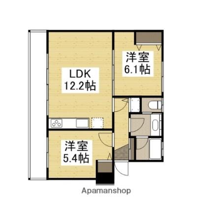 クレール学南運動公園 105｜岡山県岡山市北区学南町１丁目(賃貸マンション2LDK・1階・52.10㎡)の写真 その2