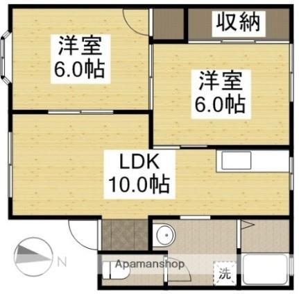 シェンブラ瀬戸Ａ棟 202｜岡山県岡山市東区瀬戸町瀬戸(賃貸アパート2LDK・2階・48.00㎡)の写真 その2