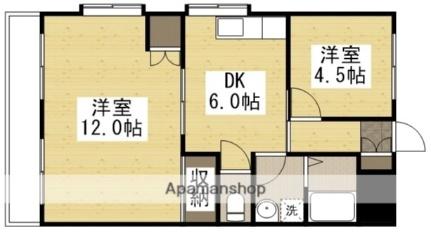 大和ビル 403｜岡山県岡山市北区矢坂西町(賃貸マンション2DK・4階・53.00㎡)の写真 その2