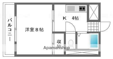 ブルーメ万倍 202｜岡山県岡山市南区万倍(賃貸マンション1K・2階・25.39㎡)の写真 その2