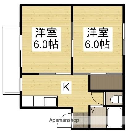 松本アパート 306｜岡山県岡山市北区東古松１丁目(賃貸マンション2K・3階・27.00㎡)の写真 その2