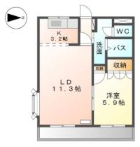 Ｌａ・Ｖｅｓｔａ 105 ｜ 岡山県岡山市東区広谷（賃貸アパート1LDK・1階・45.36㎡） その2