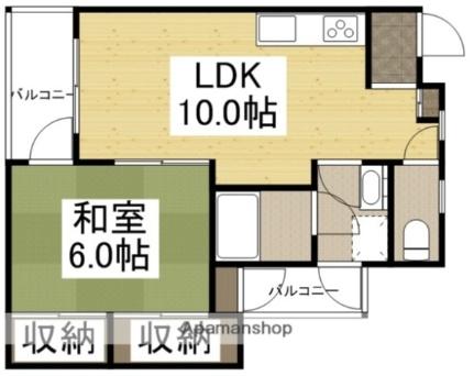 岡山県岡山市中区清水(賃貸マンション1LDK・3階・38.30㎡)の写真 その2