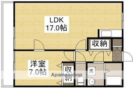 アークハイツ鹿田 306｜岡山県岡山市北区鹿田本町(賃貸マンション1LDK・3階・57.40㎡)の写真 その2