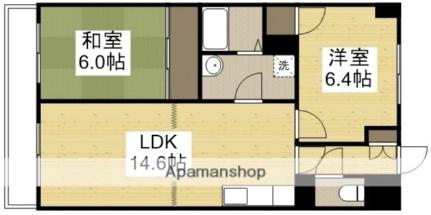 グランデュール今1号館 202｜岡山県岡山市北区今１丁目(賃貸マンション2LDK・2階・60.00㎡)の写真 その2