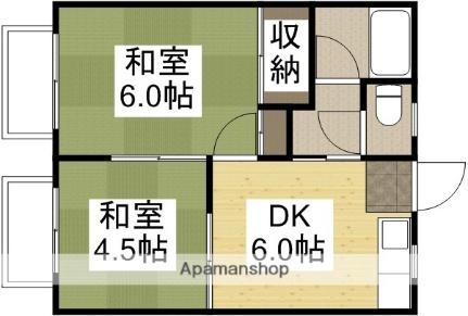 岡山県岡山市南区豊成１丁目(賃貸アパート2DK・1階・34.60㎡)の写真 その2