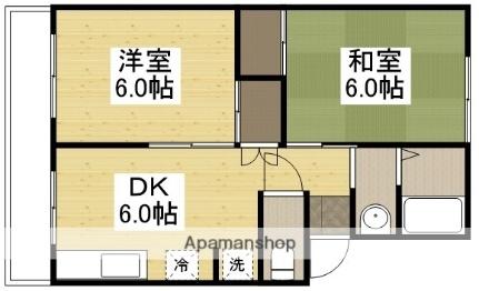 サンハイツ今Ｂ 102 ｜ 岡山県岡山市北区今４丁目（賃貸アパート2DK・1階・40.37㎡） その2