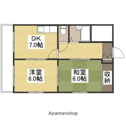 清輝橋マンション 201｜岡山県岡山市北区清輝橋３丁目(賃貸マンション2DK・2階・44.00㎡)の写真 その2