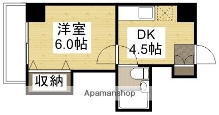 グレイス岡山 5C｜岡山県岡山市北区平和町(賃貸マンション1DK・5階・22.00㎡)の写真 その2