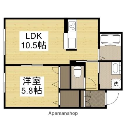 プレジデンス今 103｜岡山県岡山市北区今５丁目(賃貸アパート1LDK・1階・41.23㎡)の写真 その2