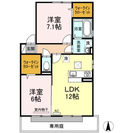 岡山県岡山市南区芳泉４丁目(賃貸アパート2LDK・1階・59.58㎡)の写真 その2