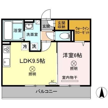 Ｍｅｒｖｅｉｌｌｅ　Ａ棟 202｜岡山県岡山市中区平井(賃貸アパート1LDK・2階・40.04㎡)の写真 その2