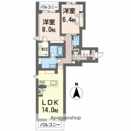 シャーメゾンプレミア上中野（ＢＥＬＳ認証） 201｜岡山県岡山市北区上中野１丁目(賃貸マンション2LDK・2階・71.23㎡)の写真 その2