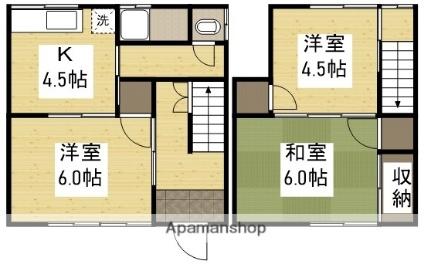 山崎様借家　西棟 1｜岡山県岡山市中区赤田(賃貸一戸建3K・1階・50.22㎡)の写真 その2