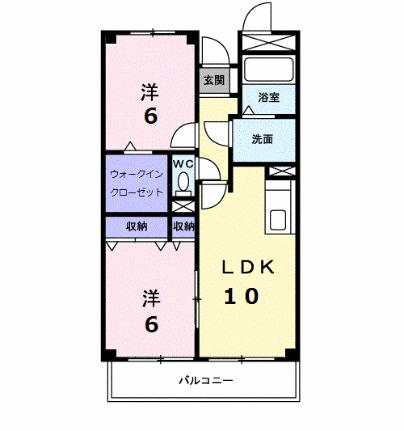 マーベラス豊成 403｜岡山県岡山市南区豊成２丁目(賃貸マンション2LDK・4階・53.06㎡)の写真 その2