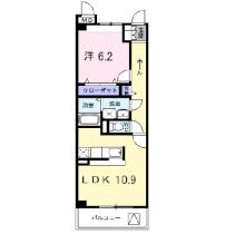 パラッツォ津島 305 ｜ 岡山県岡山市北区津島福居１丁目（賃貸マンション1LDK・3階・42.06㎡） その2