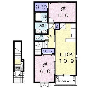 ＫＡＮＡＮ 205｜岡山県岡山市南区泉田４丁目(賃貸アパート2LDK・2階・57.19㎡)の写真 その2