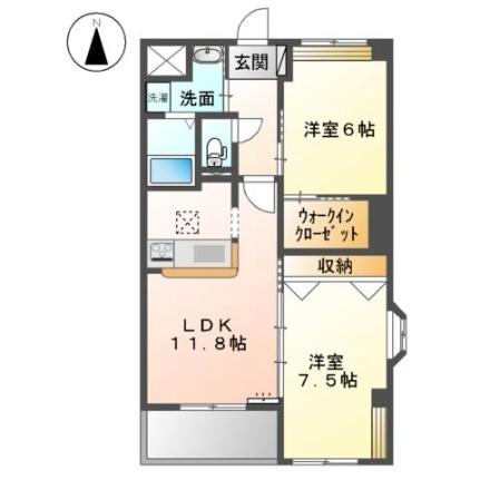 Ｃａｓａ　Ｇｒａｎｄｅ 101｜岡山県岡山市北区青江４丁目(賃貸マンション2LDK・1階・61.18㎡)の写真 その2