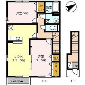 岡山県赤磐市円光寺（賃貸アパート2LDK・2階・63.63㎡） その2