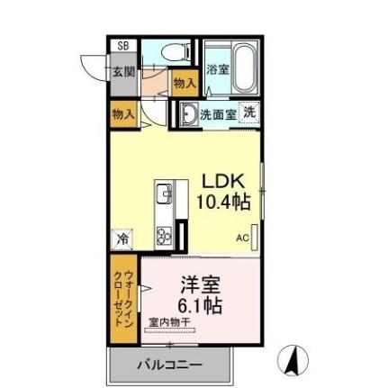 岡山県岡山市北区野田３丁目（賃貸アパート1LDK・2階・42.00㎡） その2