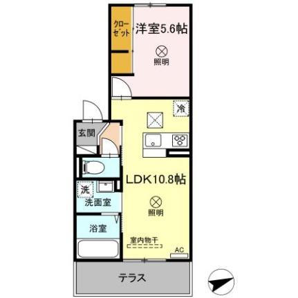 グリーンウイング 103｜岡山県岡山市中区原尾島２丁目(賃貸アパート1LDK・1階・39.74㎡)の写真 その2