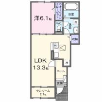 フィレ・ル・クールII 102 ｜ 岡山県岡山市北区御津金川（賃貸アパート1LDK・1階・50.05㎡） その2